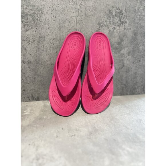 Crocs Kadee II Women Shoes Pink Sz 8 Toe Thong Comfort Slides Sandals - Picture 4 of 9